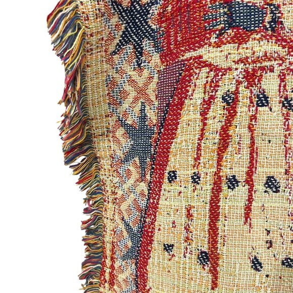 Vintage Angel Tapestry Throw Blanket Woven Cotton Jacquard - Picture 5 of 8